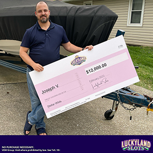 Joseph Verstreater Lucky Duck winner who won playing slots games at Luckland slots.
