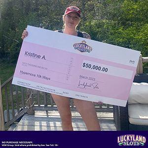 Kristine Abney Lucky Duck winner who won playing slots games at Luckland slots.
